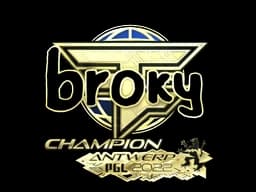 Sticker | broky (Gold, Champion) | Antwerp 2022