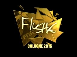 Sticker | flusha (Gold) | Cologne 2016