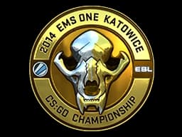 Sticker | Gold ESL Skull (Foil) | Katowice 2014